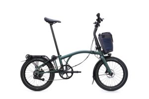 Bicicletta Pieghevole Brompton G line, electric, M, luci, portapacchi, Forest Green