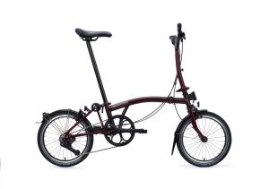 Bicicletta Brompton C Line Plum Red, Explore 4v, Mid